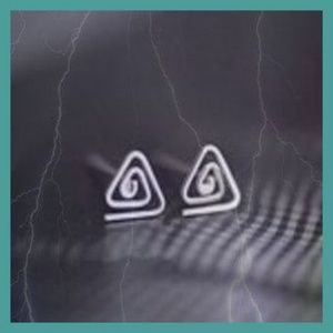 Petite Geometrical Triangle Ear Studs Sterling Ove
